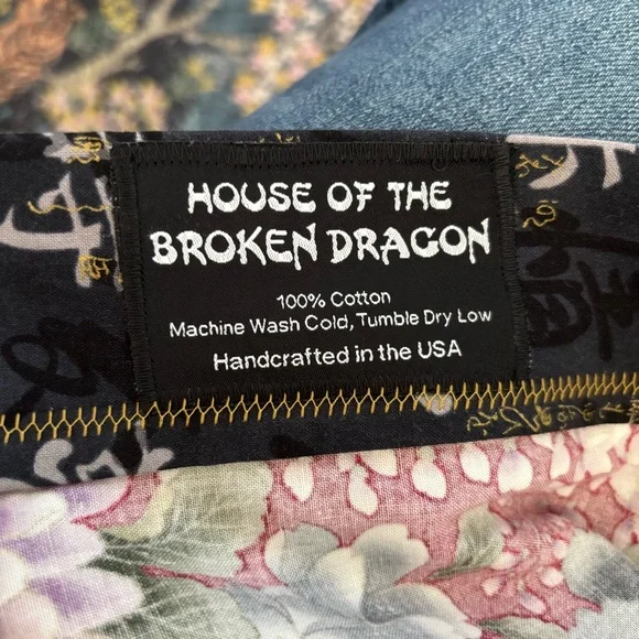 House of the Broken Dragon Floral Kimono Jacket Cotton - Picture 8 of 8